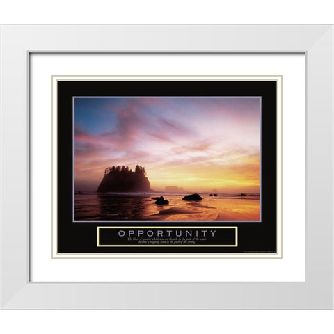 Opportunity Seashore White Modern Wood Framed Art Print with Double Matting by Unknown