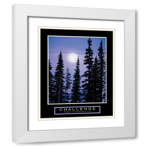 Challenge - Moonrise White Modern Wood Framed Art Print with Double Matting by Frontline