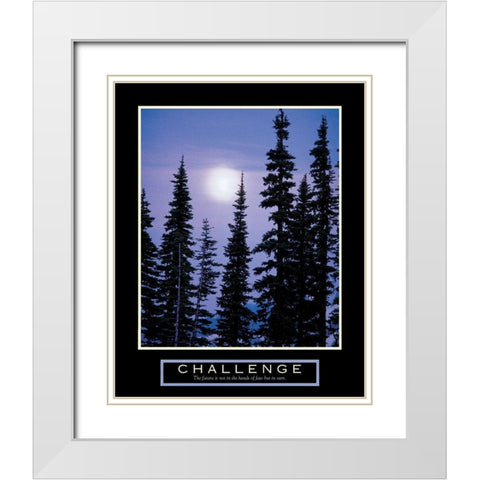 Challenge - Moonrise White Modern Wood Framed Art Print with Double Matting by Frontline