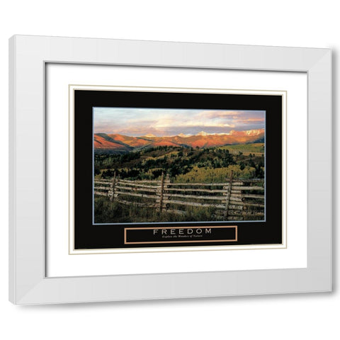 Cimmaron Range Sunset White Modern Wood Framed Art Print with Double Matting by Frontline
