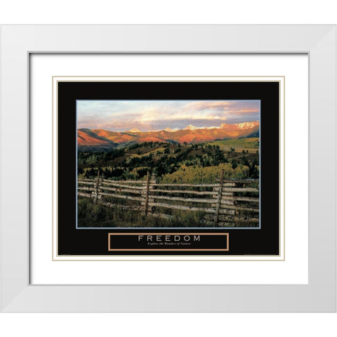 Cimmaron Range Sunset White Modern Wood Framed Art Print with Double Matting by Frontline