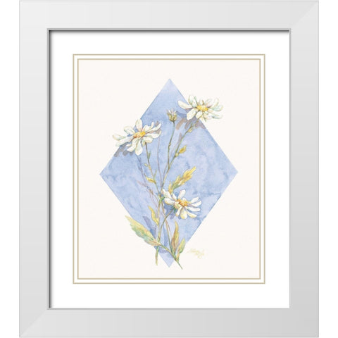 Daisy Pastel Violet I White Modern Wood Framed Art Print with Double Matting by Unknown