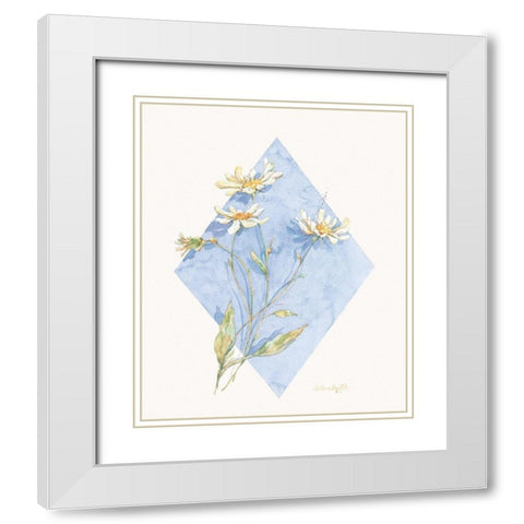Daisy Pastel Violet II White Modern Wood Framed Art Print with Double Matting by Unknown