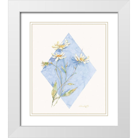Daisy Pastel Violet II White Modern Wood Framed Art Print with Double Matting by Unknown