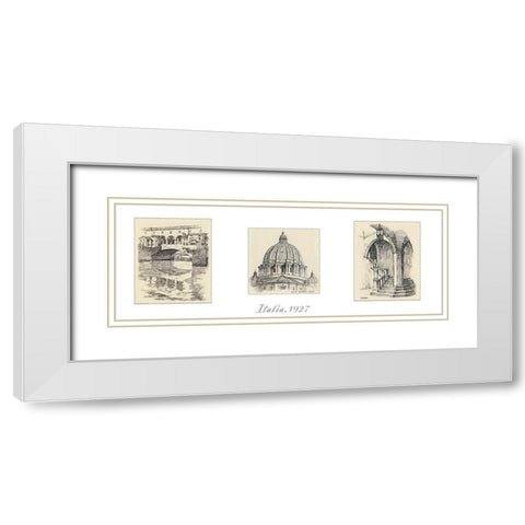 Italia White Modern Wood Framed Art Print with Double Matting by Unknown