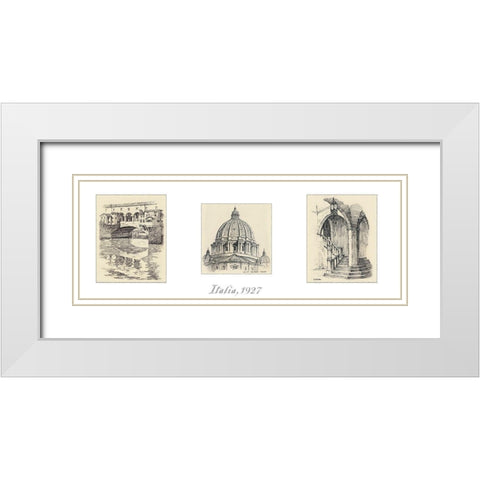 Italia White Modern Wood Framed Art Print with Double Matting by Unknown
