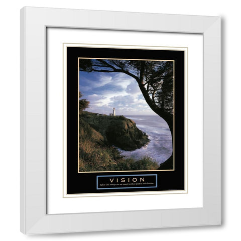 Vision - Lighthouse White Modern Wood Framed Art Print with Double Matting by Frontline