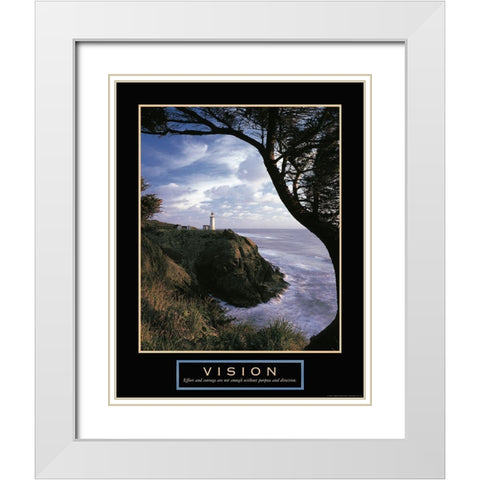 Vision - Lighthouse White Modern Wood Framed Art Print with Double Matting by Frontline