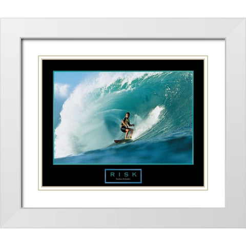 Risk - Surfer White Modern Wood Framed Art Print with Double Matting by Unknown