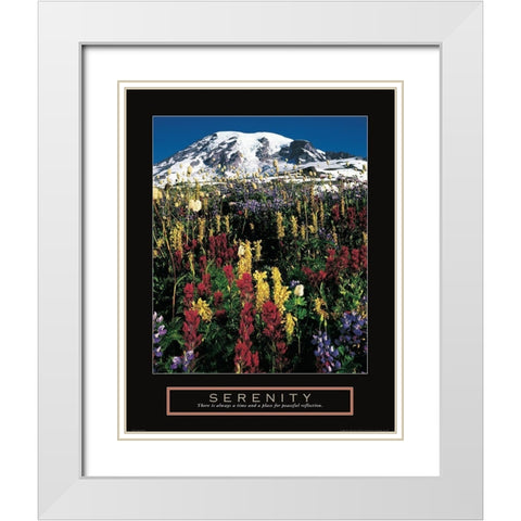 Mount Rainier White Modern Wood Framed Art Print with Double Matting by Frontline