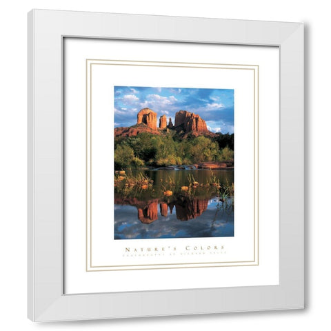 Devils Bluff White Modern Wood Framed Art Print with Double Matting by Unknown