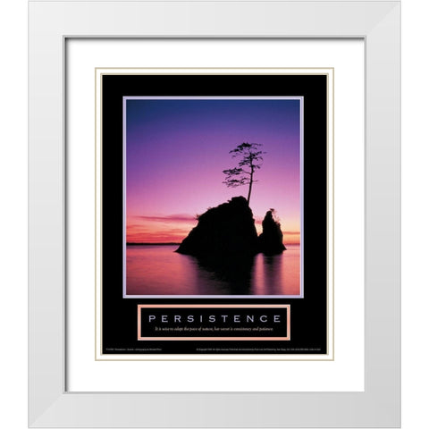 Persistence - Lonely Island White Modern Wood Framed Art Print with Double Matting by Unknown