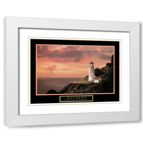 Lighthouse White Modern Wood Framed Art Print with Double Matting by Unknown