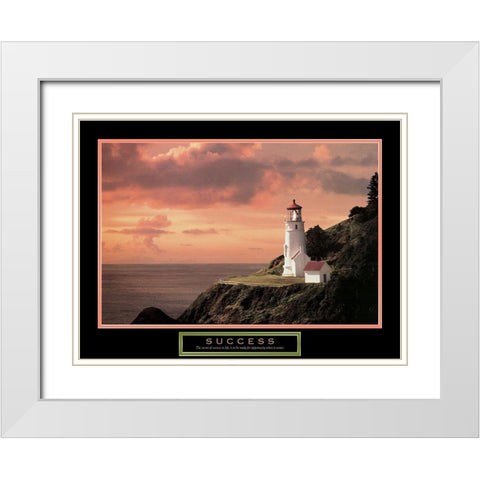 Lighthouse White Modern Wood Framed Art Print with Double Matting by Unknown