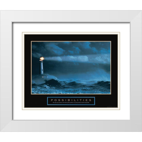Possibilities - Lighthouse White Modern Wood Framed Art Print with Double Matting by Frontline