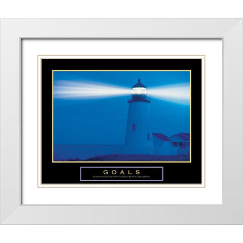 Lighthouse White Modern Wood Framed Art Print with Double Matting by Unknown