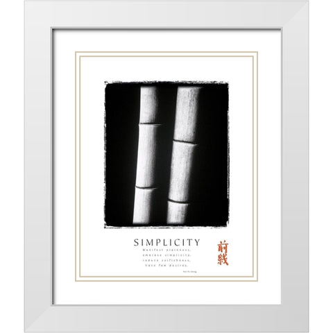 Simplicity White Modern Wood Framed Art Print with Double Matting by Unknown