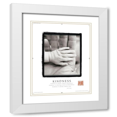 Kindness - Hands White Modern Wood Framed Art Print with Double Matting by Frontline