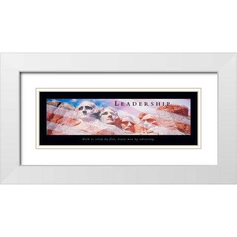 Mt Rushmore Leadership White Modern Wood Framed Art Print with Double Matting by Frontline