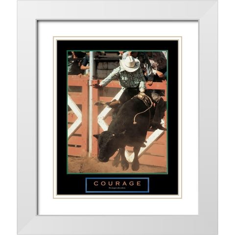Courage - Rodeo White Modern Wood Framed Art Print with Double Matting by Unknown