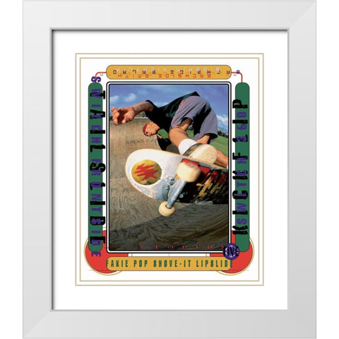 Skateboard Extreme White Modern Wood Framed Art Print with Double Matting by Unknown