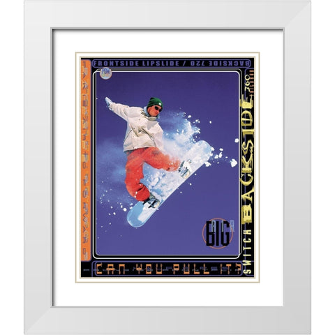 Snowboard Extreme White Modern Wood Framed Art Print with Double Matting by Unknown