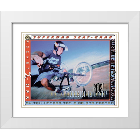Bike Tricks Extreme White Modern Wood Framed Art Print with Double Matting by Unknown