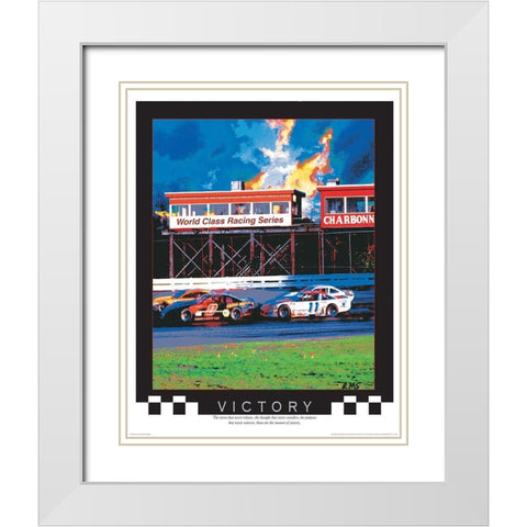 Victory Lap White Modern Wood Framed Art Print with Double Matting by Unknown