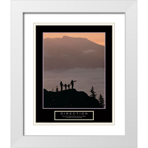 Direction - Family White Modern Wood Framed Art Print with Double Matting by Unknown