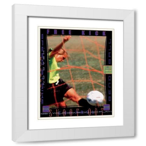 Girl Soccer White Modern Wood Framed Art Print with Double Matting by Unknown