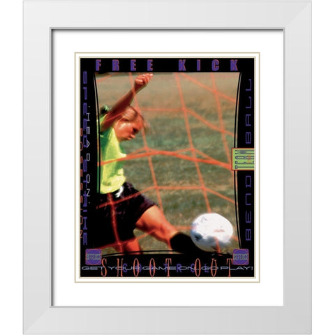 Girl Soccer White Modern Wood Framed Art Print with Double Matting by Unknown