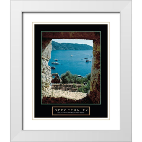 Opportunity - Window White Modern Wood Framed Art Print with Double Matting by Frontline