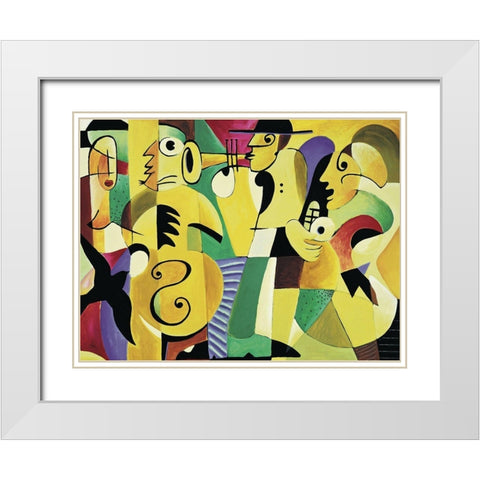 The Band White Modern Wood Framed Art Print with Double Matting by Unknown