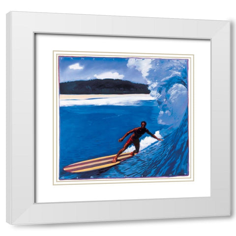 Hang Ten White Modern Wood Framed Art Print with Double Matting by Unknown