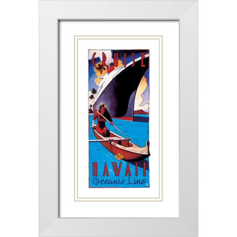 Cruise Hawaii White Modern Wood Framed Art Print with Double Matting by Unknown