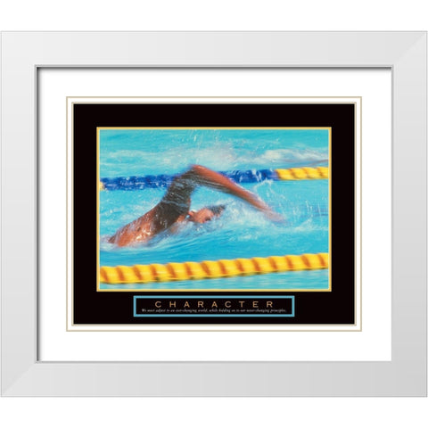 Character - Swimmer White Modern Wood Framed Art Print with Double Matting by Unknown