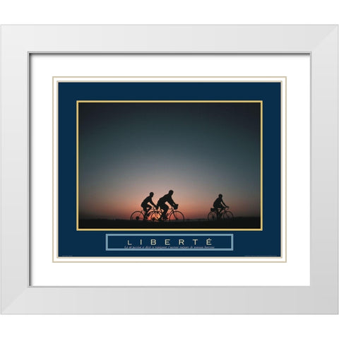 Libertad White Modern Wood Framed Art Print with Double Matting by Frontline