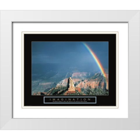 Imagination - mRainbow White Modern Wood Framed Art Print with Double Matting by Frontline