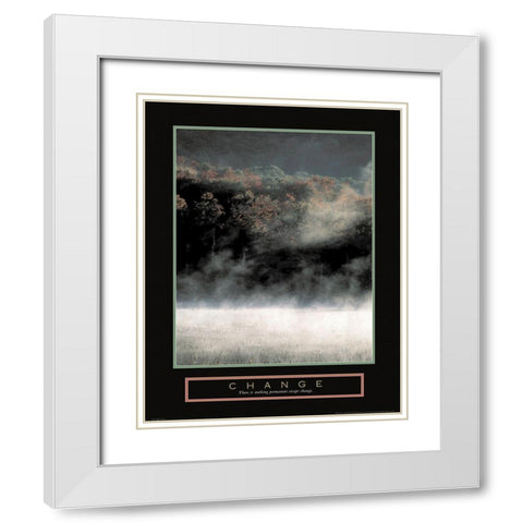 Change - Misty Mountain White Modern Wood Framed Art Print with Double Matting by Unknown