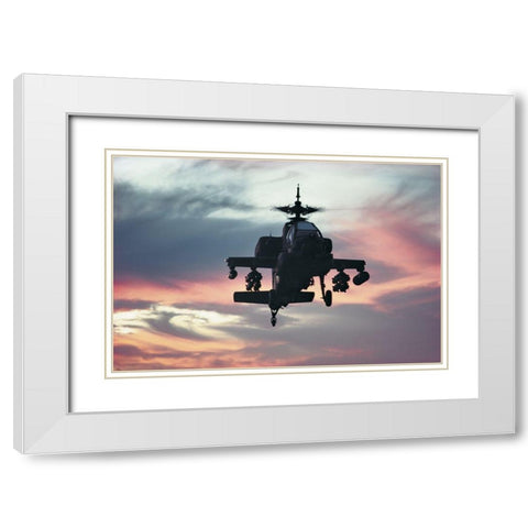 Helicopter Precision White Modern Wood Framed Art Print with Double Matting by Unknown
