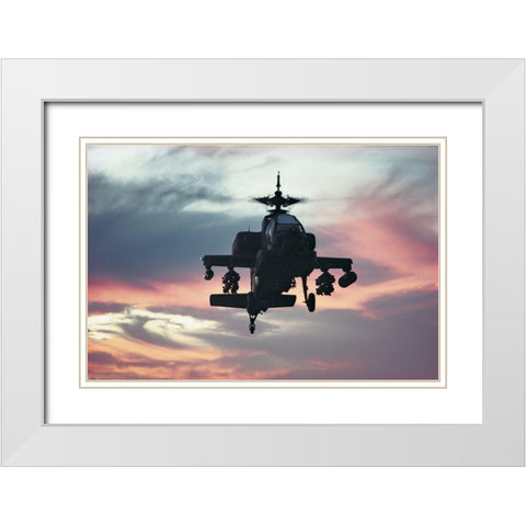 Helicopter Precision White Modern Wood Framed Art Print with Double Matting by Unknown