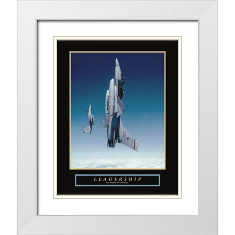 Liderazgo White Modern Wood Framed Art Print with Double Matting by Frontline