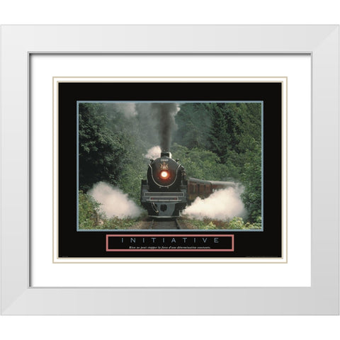 Iniciativa White Modern Wood Framed Art Print with Double Matting by Frontline