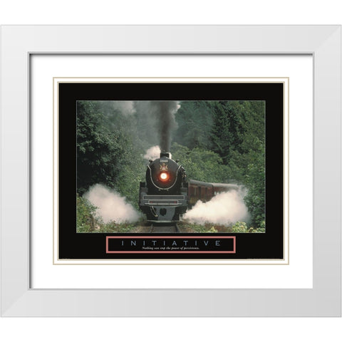 Iniciativa White Modern Wood Framed Art Print with Double Matting by Frontline