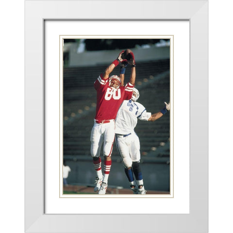 Football Reception White Modern Wood Framed Art Print with Double Matting by Unknown