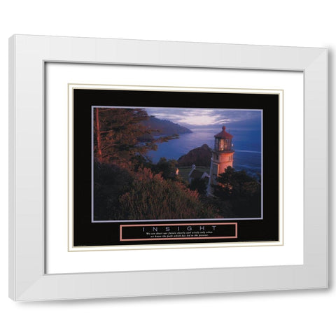 Lighthouse - Insight White Modern Wood Framed Art Print with Double Matting by Unknown