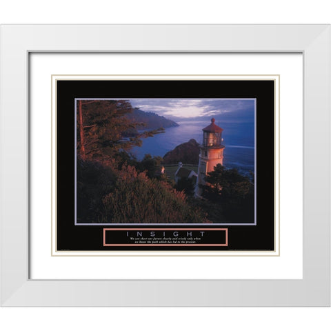 Lighthouse - Insight White Modern Wood Framed Art Print with Double Matting by Unknown
