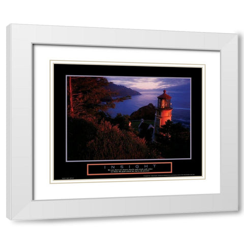 Lighthouse - Insight White Modern Wood Framed Art Print with Double Matting by Unknown