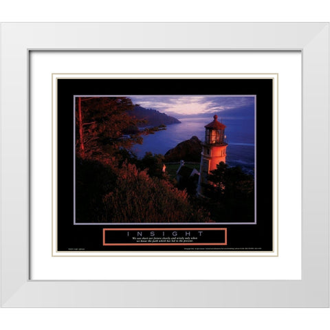 Lighthouse - Insight White Modern Wood Framed Art Print with Double Matting by Unknown