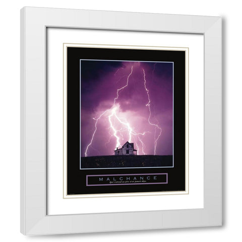 Bad Luck - Lightning White Modern Wood Framed Art Print with Double Matting by Frontline